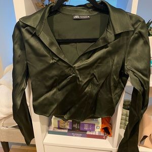 Zara cropped blouse, worn twice